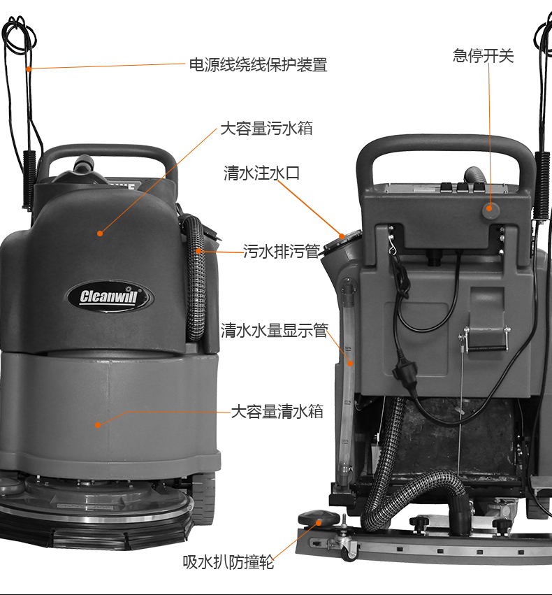 電線式手推洗地機(jī)半自動(dòng)洗地機(jī)XD18WF47