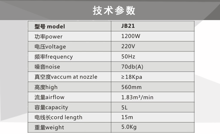 克力威肩背式吸塵器JB21 酒店用吸塵器肩負(fù)吸塵器60